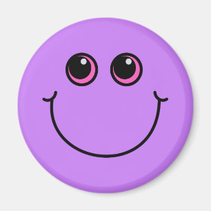 微笑の紫色のEmojiは直面します マグネット