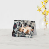 微笑の誕生日の子犬 カード (黄色い花)