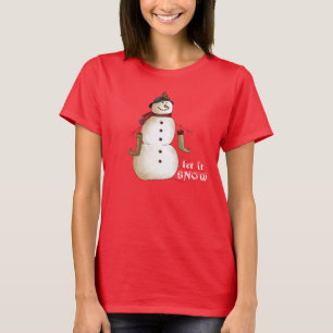 微笑の雪だるまのTシャツ Tシャツ