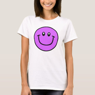 微笑の顔のワイシャツの紫色0003 Tシャツ