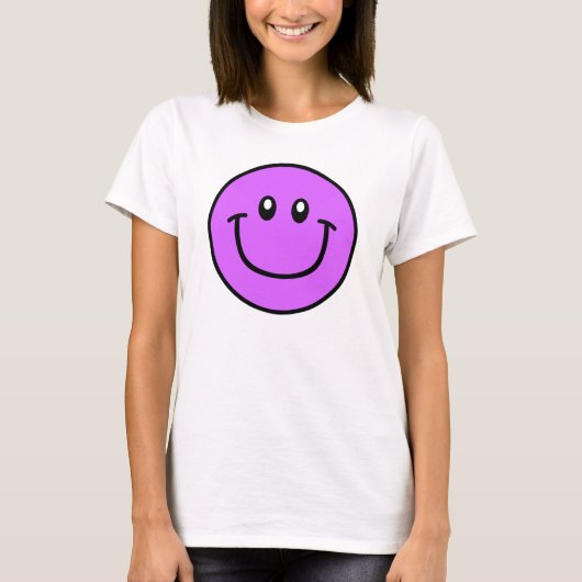 微笑の顔のワイシャツの紫色0003 Tシャツ (正面)