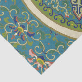 微笑の顔を搭載する青い東洋のデザイン 薄葉紙 (詳細)