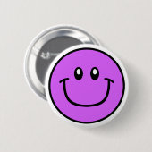 微笑の顔ボタンの紫色0003 缶バッジ (正面&裏面)
