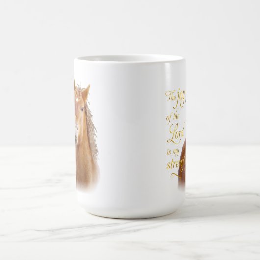 微笑の馬の聖書の詩のマグ コーヒーマグカップ (中央)
