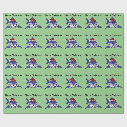微笑の鮫のクリスマスのギフト用包装紙 ラッピングペーパー (フラット)