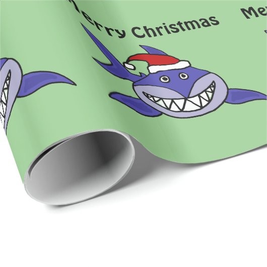 微笑の鮫のクリスマスのギフト用包装紙 ラッピングペーパー (ロールコーナー)