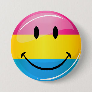 微笑のPansexualプライドの旗 缶バッジ
