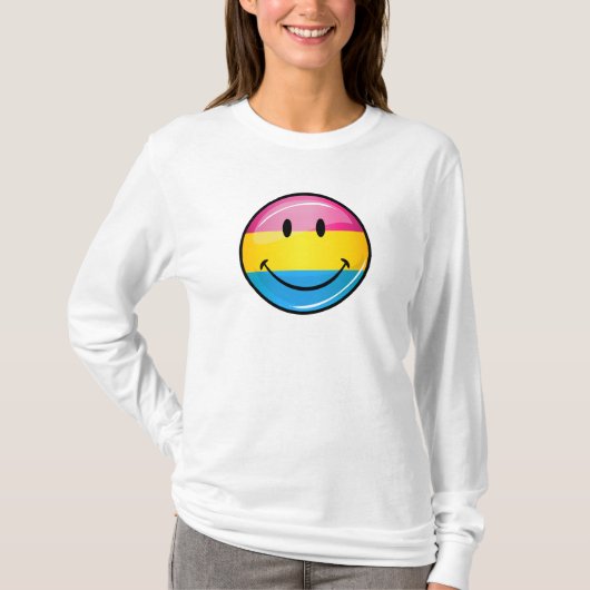 微笑のPansexualプライドの旗 Tシャツ (正面)