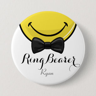 微笑のRingBearerの結婚式ボタン 缶バッジ