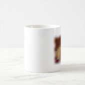 微笑のSamoyedのデジタル油絵の効果のマグ コーヒーマグカップ (中央)