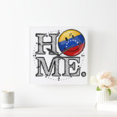 微笑のVenezualanの旗の引っ越し祝いパーティー スクエア壁時計 (ホーム)