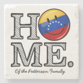 微笑のVenezualanの旗の引っ越し祝いパーティー ストーンコースター (正面)