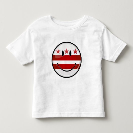 微笑のWashington D.C.の旗 トドラーTシャツ (正面)