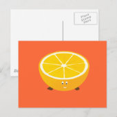 微笑みの半オレンジのキャラクター ポストカード (正面/裏面)