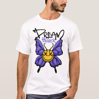 微笑みの可愛い蝶々ストリートウェア Tシャツ