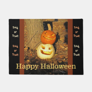 微笑みカボチャの仲間ハロウィーンフォーマット ドアマット