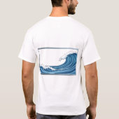 微笑みフレンドリーを浮かべるマンガシャークアート Tシャツ (裏面)