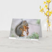 微笑みリス食べ物ルの松のコーン カード (黄色い花)