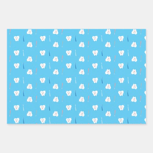 微笑み歯の歯科用歯ブラシ包み紙 ラッピングペーパーシート (正面3)