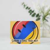 微笑むアルメニア国旗 ポストカード (スタンド正面)