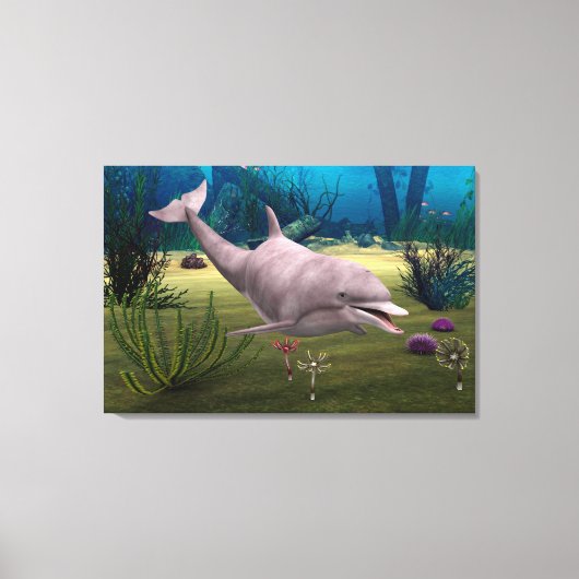 微笑むイルカ キャンバスプリント (正面)