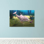 微笑むイルカ キャンバスプリント (インサイチュ (ウッドフロア))