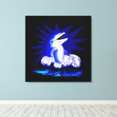 微笑むイルカ キャンバスプリント (インサイチュ (ウッドフロア))