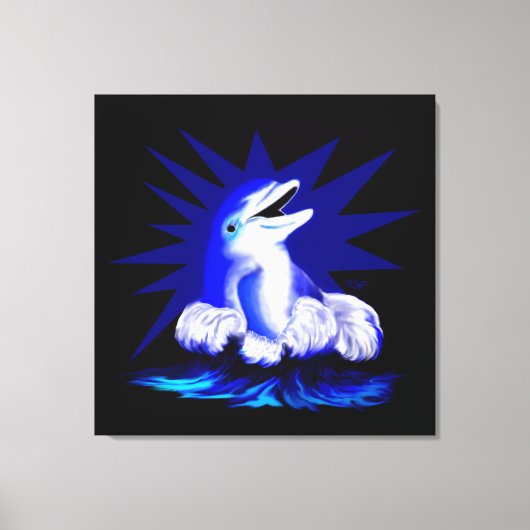 微笑むイルカ キャンバスプリント (正面)