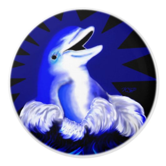 微笑むイルカ セラミックノブ (正面)