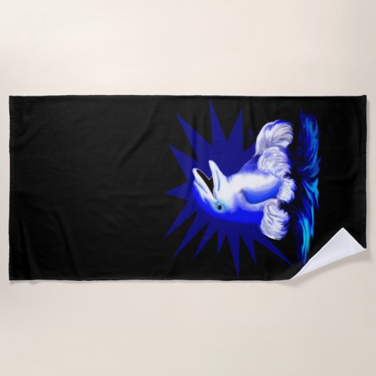 微笑むイルカ ビーチタオル (正面)