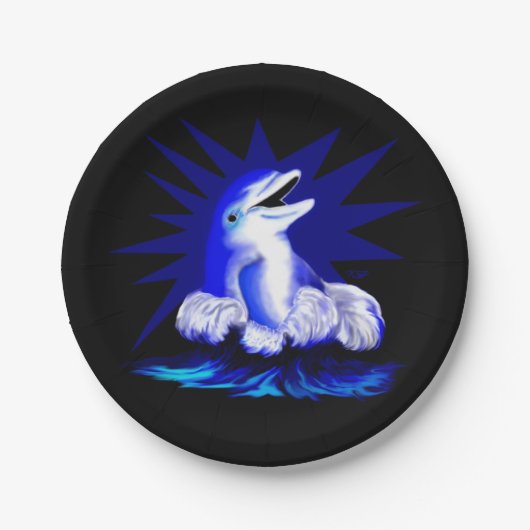 微笑むイルカ ペーパープレート (正面)