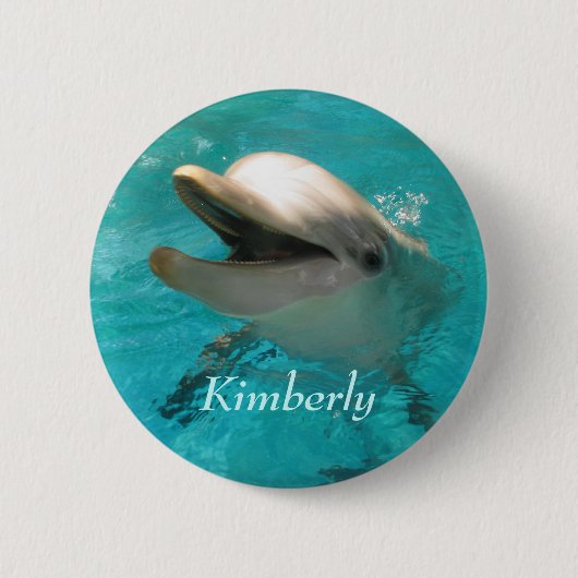 微笑むイルカ 缶バッジ (正面)