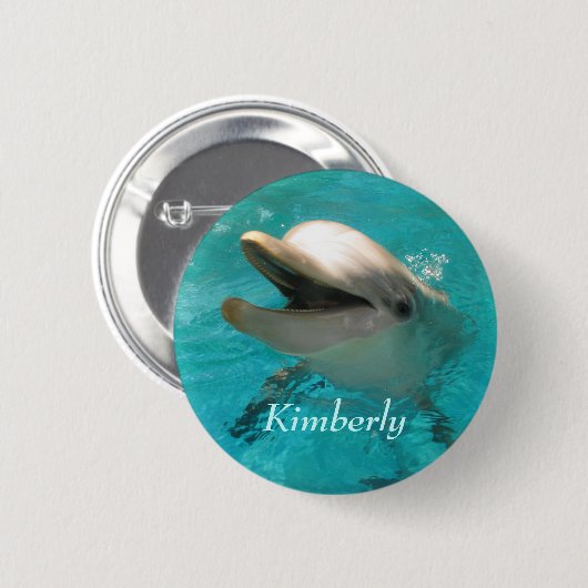 微笑むイルカ 缶バッジ (正面&裏面)