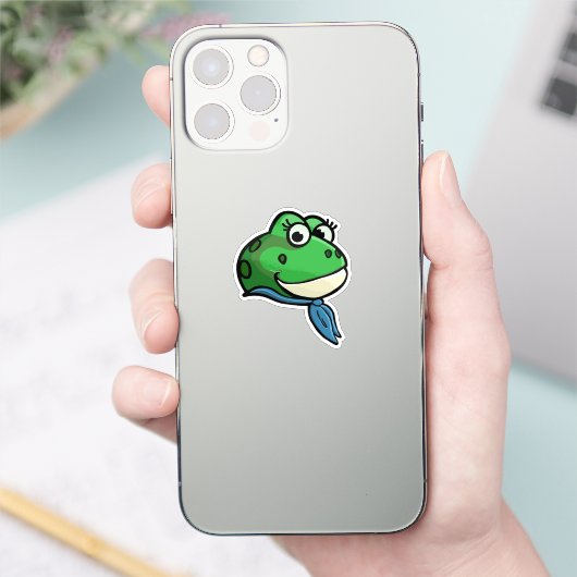 微笑むカエル シール (スマートフォン)