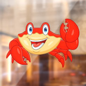 微笑むカニの海鮮レストランキャラクター ウィンドウサイン (シート2)