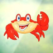 微笑むカニの海鮮レストランキャラクター ウィンドウサイン (シート3)