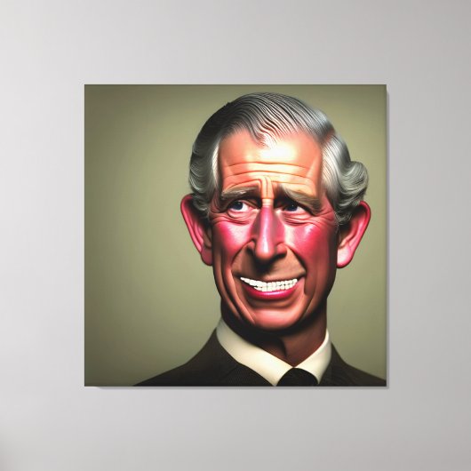 微笑むキングチャールズ3世ウォールアート キャンバスプリント (正面)