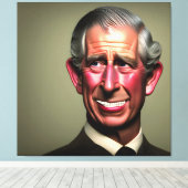 微笑むキングチャールズ3世ウォールアート キャンバスプリント (インサイチュ (ウッドフロア))