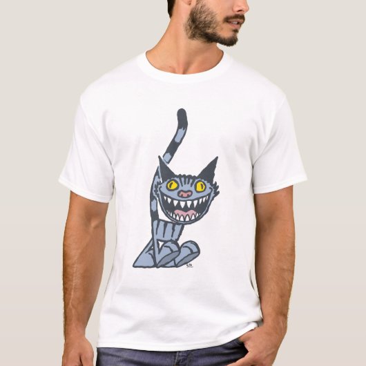 微笑むグレーキティカートゥーンTシャツ Tシャツ (正面)