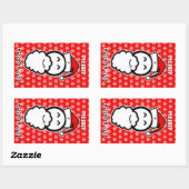 微笑むサンタクロースのスケッチ 長方形シール (シート)