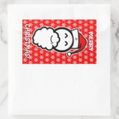 微笑むサンタクロースのスケッチ 長方形シール (バッグ)