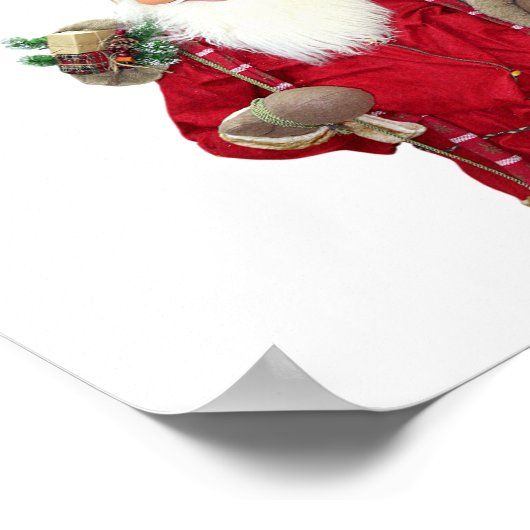 微笑むサンタクロースの漫画 ポスター (角)