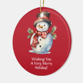 微笑むサンタセラミックのクリスマスオーナメント セラミックオーナメント (左)