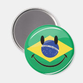 微笑むブラジル国旗 マグネット (正面/裏面)