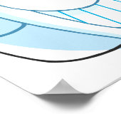 微笑む歯の漫画のキャラクターは常に浮く ポスター (角)