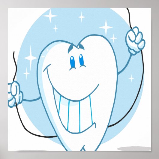 微笑む歯の漫画のキャラクターは常に浮く ポスター (正面)