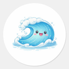 微笑む海の波 ラウンドシール