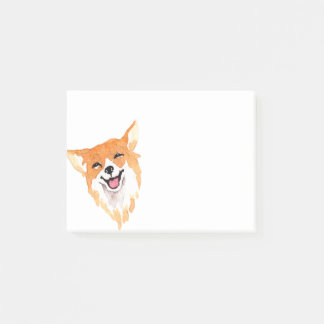 微笑む犬のチャーミングな水彩画イラスト ポストイット
