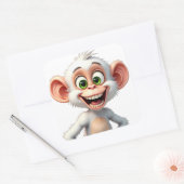 微笑む白いアフリカのサル スクエアシール (封筒)