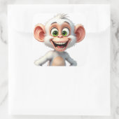 微笑む白いアフリカのサル スクエアシール (バッグ)